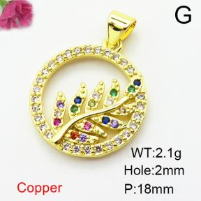 Fashion Copper Pendant  Zirconia  XFPC04082aajl-L024