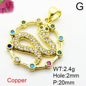 Fashion Copper Pendant  Zirconia  XFPC04097aajl-L024