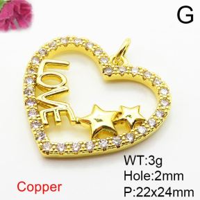 Fashion Copper Pendant  Zirconia  XFPC04145aajl-L024