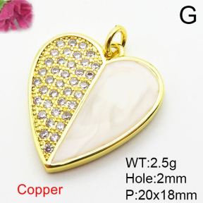 Fashion Copper Pendant  Zirconia & Enamel  XFPC04175aajl-L024