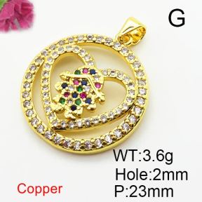 Fashion Copper Pendant  Zirconia  XFPC04184aakl-L024