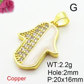 Fashion Copper Pendant  Zirconia & Enamel  XFPC04213avja-L024