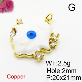 Fashion Copper Pendant  Zirconia & Enamel  XFPC04216aajl-L024