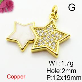 Fashion Copper Pendant  Zirconia & Enamel  XFPC04234avja-L024