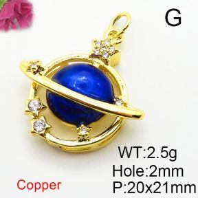 Fashion Copper Pendant  Zirconia & Enamel  XFPC04255avja-L024