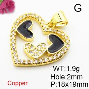 Fashion Copper Pendant  Zirconia & Enamel  XFPC04258aajl-L024