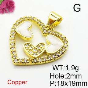 Fashion Copper Pendant  Zirconia & Enamel  XFPC04259aajl-L024