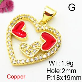 Fashion Copper Pendant  Zirconia & Enamel  XFPC04260aajl-L024