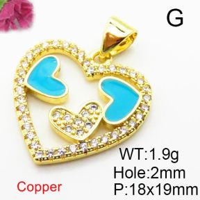 Fashion Copper Pendant  Zirconia & Enamel  XFPC04262aajl-L024