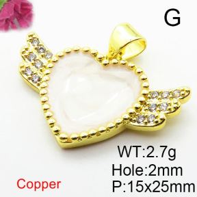 Fashion Copper Pendant  Zirconia & Enamel  XFPC04265aajl-L024