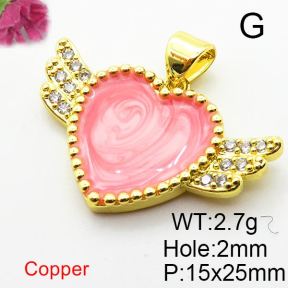 Fashion Copper Pendant  Zirconia & Enamel  XFPC04266aajl-L024