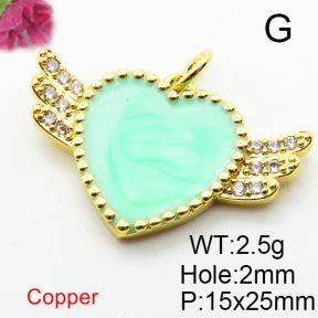 Fashion Copper Pendant  Zirconia & Enamel  XFPC04269aajl-L024