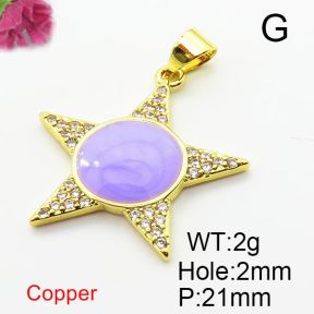 Fashion Copper Pendant  Zirconia & Enamel  XFPC04271aajl-L024