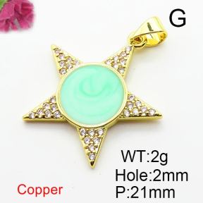 Fashion Copper Pendant  Zirconia & Enamel  XFPC04272aajl-L024