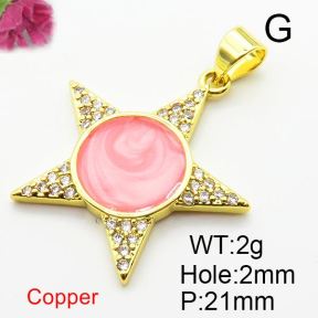 Fashion Copper Pendant  Zirconia & Enamel  XFPC04275aajl-L024