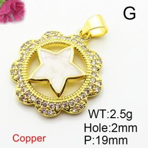 Fashion Copper Pendant  Zirconia & Enamel  XFPC04278aajl-L024