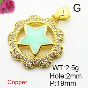 Fashion Copper Pendant  Zirconia & Enamel  XFPC04280aajl-L024