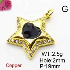 Fashion Copper Pendant  Zirconia & Enamel  XFPC04290aajl-L024