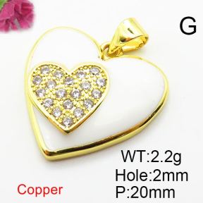 Fashion Copper Pendant  Zirconia & Enamel  XFPC04300avja-L024