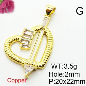 Fashion Copper Pendant  Zirconia & Enamel  XFPC04305aajl-L024