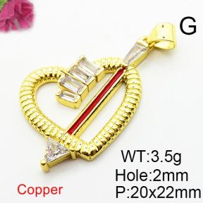 Fashion Copper Pendant  Zirconia & Enamel  XFPC04306aajl-L024