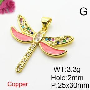 Fashion Copper Pendant  Zirconia & Enamel  XFPC04311baka-L024