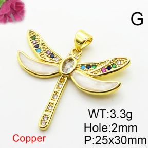 Fashion Copper Pendant  Zirconia & Enamel  XFPC04312baka-L024