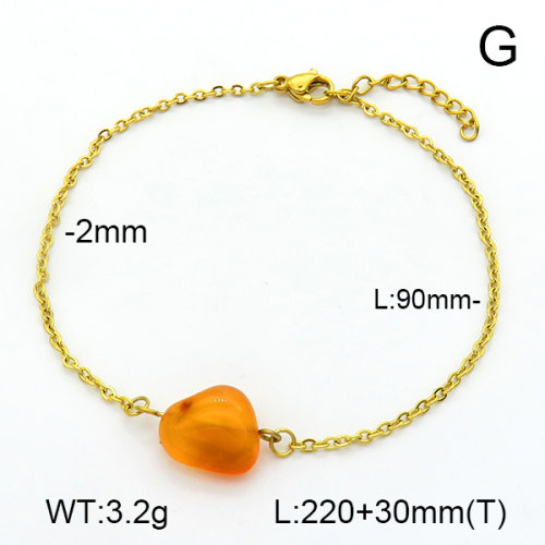 Agate  Stainless Steel Anklets  7A9000151ablb-908