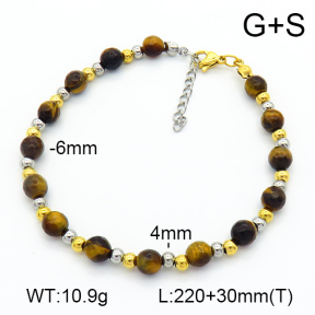 Tiger Eye  Stainless Steel Anklets  7A9000155vbpb-908