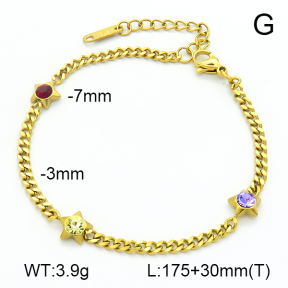 Czech Stones  Stainless Steel Bracelet  7B4000217aako-G029
