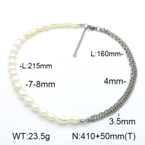 Cultured Freshwater Pearls  Stainless Steel Necklace  7N3000113ahpv-908