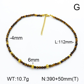 Tiger Eye  Stainless Steel Necklace  7N4000355vhnv-908