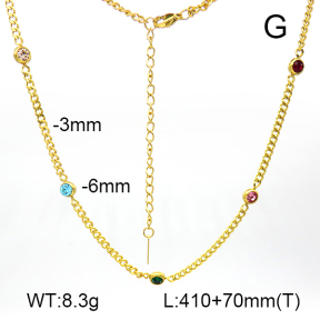 Czech Stones,Cuban Link Chains,Two Sides Faceted  Stainless Steel Necklace  7N4000391vbnb-G029