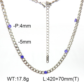 Zircon,Cuban Link Chains,Two Sides Faceted,Handmade Polished  Stainless Steel Necklace  7N4000400bbnm-G029