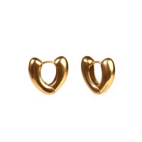Handmade Polished  Heart-Shaped  PVD Vacuum Plating Gold  Stainless Steel Earrings  WT:11.7g  E:20mm  GEE000327ahjb-066