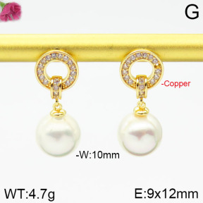 Fashion Copper Earrings  Shell Pearl  F2E300151bhva-J116