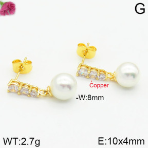 Fashion Copper Earrings  Shell Pearl  F2E300152bhva-J116