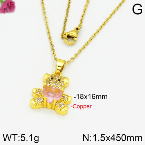 Fashion Copper Bear Necklaces  TN2000120vbnb-J71