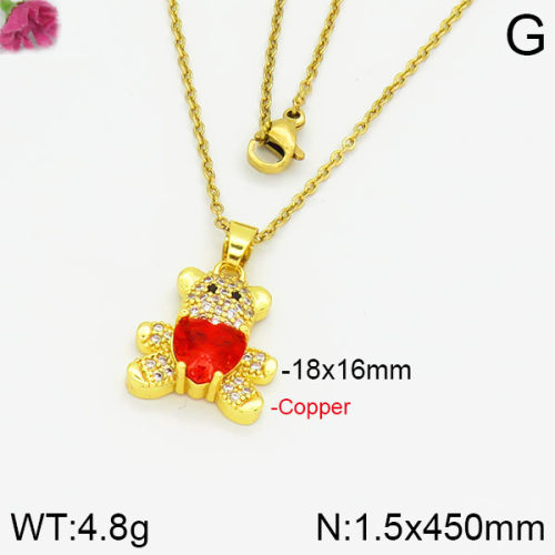 Fashion Copper Bear Necklaces  TN2000121vbnb-J71