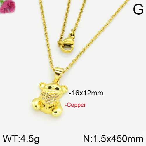 Fashion Copper Bear Necklaces  TN2000123vbnb-J71