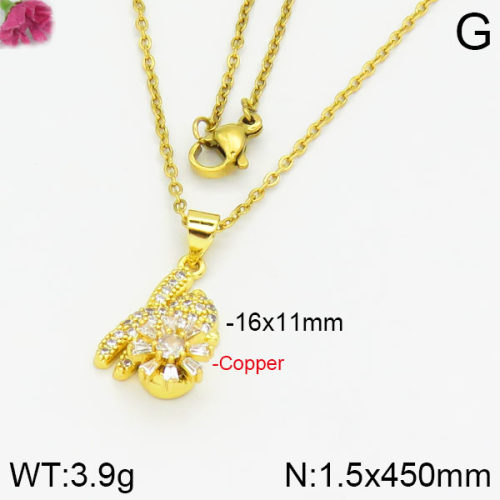 Fashion Copper Bear Necklaces  TN2000124bvpl-J71