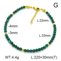 Stainless Steel Anklets  Malachite  7A9000192ahjb-908