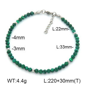 Stainless Steel Anklets  Malachite  7A9000194bhia-908