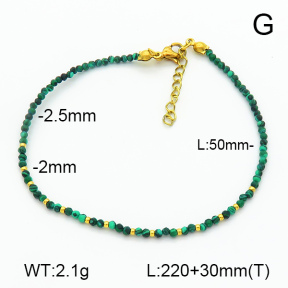 Stainless Steel Anklets  Malachite  7A9000198ahjb-908