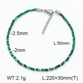 Stainless Steel Anklets  Malachite  7A9000199bhia-908