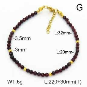 Stainless Steel Anklets  Garnet  7A9000218vhha-908
