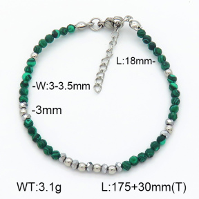 Stainless Steel Bracelet  Malachite & Hematite  7B4000348bhia-908