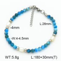 Stainless Steel Bracelet  Apatite & Cultured Freshwater Pearls  7B4000352ahjb-908