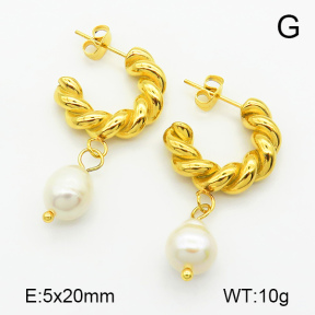 Stainless Steel Earrings  Cultured Freshwater Pearls,Handmade Polished  7E3000073bhia-066