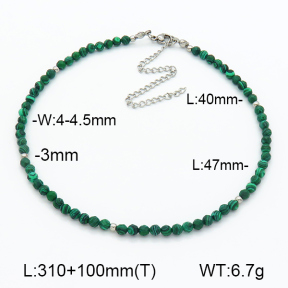 Stainless Steel Necklace  Malachite  7N4000428aivb-908